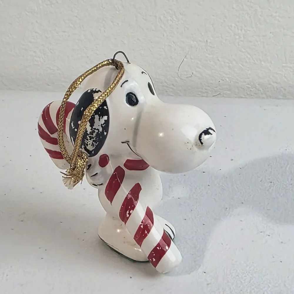 Vintage 1958 Peanuts Snoopy Candy Cane United Feature Syndicated Ornament Japan